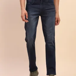 Camla Navy Cotton Regular Fit Jeans image 1