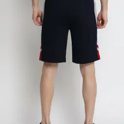 Van Heusen Athleisure Regular Fit Smart Tech Easy Stain Release Solid Knit Shorts - Navy image 2
