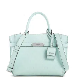 Guess Pale Aqua Printed Bea Society Satchel Bag image 1