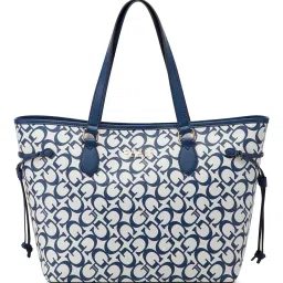 Guess Navy Printed Ashburn Tote Bag image 1