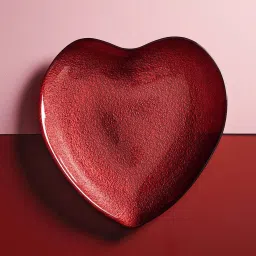 Pure Home and Living Red Glass Textured Glass Platter - Medium image 1