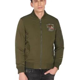 U.S. Polo Assn. Olive  Regular Fit Printed Jacket image 1