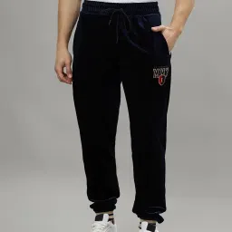 Iconic Navy Blue Regular Fit Joggers image 1