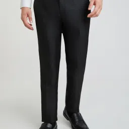 Raymond Black Classic Fit Texture Trousers image 1