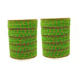 Only Offers Set Of 40 Beige Glass Artificial Stones & Beads Bangle image 2