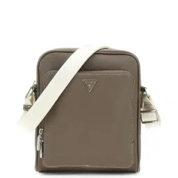 Guess Brown Milano Top Zip Solid Cross Body Bag image 1