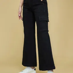 Life With Pockets Black Denim Regular Fit High Rise Jeans image 1