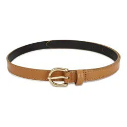 Van Heusen Brown Leather Textured Casual Belt for Women image 1