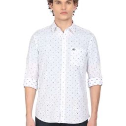 Arrow Sport White Cotton Slim Fit Printed Shirt-picture-37