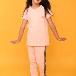 Anthrilo Kids Pink Cotton Printed T-Shirt Set-image-79