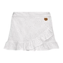 Guess White Embroidery Mid Rise Regular Fit Skirt-picture-27