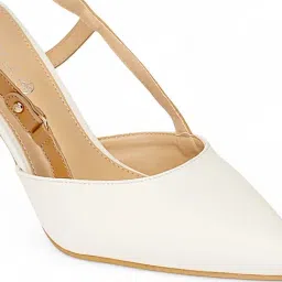 Truffle Collection Women's White Back Strap Sandals image 5