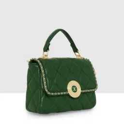 Esbeda Green Quilted Medium Satchel image 4