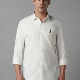 Louis Philippe White Cotton Slim Fit Shirt-picture-18