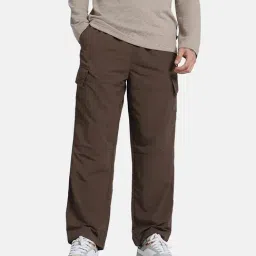 Puma CLASSICS Brown Nylon Relaxed Fit Solid Cargo Pants-image-19