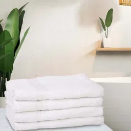 bianca LORENA 100% Cotton Super-Soft Terry Towels -4pc Bath Towel (d`ross) solid-white image 1
