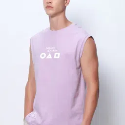 Bewakoof Lilac Bloom Boxy Fit Graphic Vest image 3