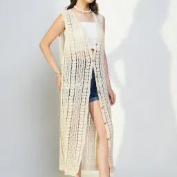 showoffff Showoff Beige Regular Fit Shrug image 4