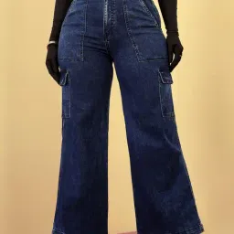 Miss Chase A+ Blue Denim Solid Jeans-picture-12