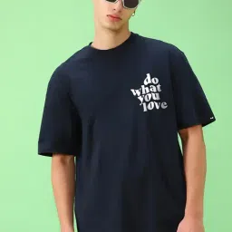 Bewakoof Blue Oversized Graphic T-Shirt-picture-27