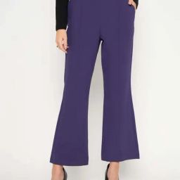 MADAME Purple Plain Trousers-picture-31