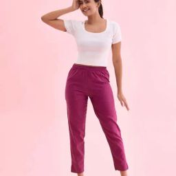 Go Colors! Purple Cotton Pencil Pants-picture-38