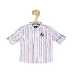 Allen Solly Junior Pink & White Cotton Striped Full Sleeves Shirt-image-86
