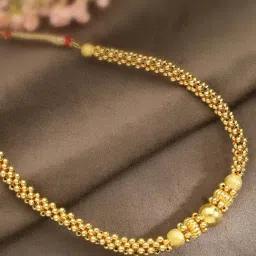 Malabar Gold and Diamonds 22k Gold Semi-Long Tushi Matinee Necklace For Women-picture-18