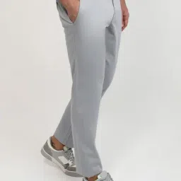 Parx Medium Grey Solid Regular Fit Trousers image 3