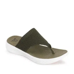 Carlton London Women's Olive Flip Flops image 2
