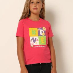 VERO MODA GIRL Pink Printed T-Shirt-picture-10