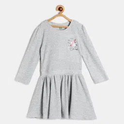 MINIKLUB Kids Grey Floral Print Full Sleeves Dress-image-85