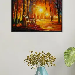 Art Street Couple City Street view Printed Multicolor Engineered Wood Wall Art-picture-26