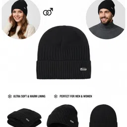 iSWEVEN Unisex Woollen Beanie-image-24