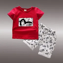 HELPOM Unisex Kids Printed T-shirt with Shorts image 2