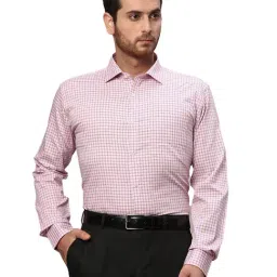 Park Avenue Pink Slim Fit Check Shirt-picture-18