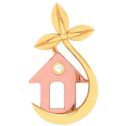 P.C. Chandra Jewellers 14k Yellow Gold Rose Hut Adorned A Leaf Pendant-image-118