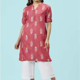 Rangmanch by Pantaloons Pink Printed Straight Kurta-picture-33