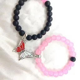 Lovemi Movements Girls Set Of 2 Artificial Beaded Butterfly Charm Elasticated Bracelets image 5