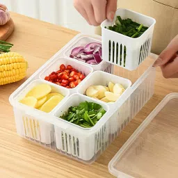 Story@Home Grid Vegetable Container (Pack Of 6) image 1