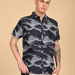 TIGER SNAKE Comfort Spread Collar Abstract Printed Opaque Shirt-picture-14