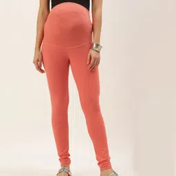 Blush 9 Over The Bump Solid Leggings - Peach-picture-20