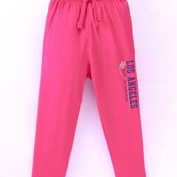 Doreme Single Jersey Full Length Lounge Pant Text Print- Pink-picture-14