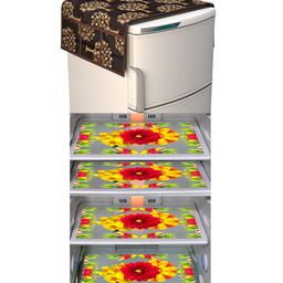 Dakshya Industries Fridge Top Cover and Fridge Mat Combo Set of 5-picture-41