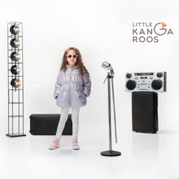 little kangaroos Little KangaroosFull Sleeves Solid Colour Padded hooded Jacket With Sling Bag & Quilted Design - Lilac-picture-28