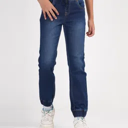Zion Cotton Denim Mild Washed Joggers - Navy Blue-picture-24