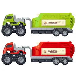 YAMAMA 1:43 Scale Alloy Die-cast Friction Powered Solar Energy Trailer Truck Toys For Kids 4x4 Wheel Drive Road Truck (Pack of 1 Color May Vary)-picture-17