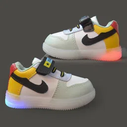 NEW STEPS Colour Blocked LED Velcro Closure Shoes - Yellow-picture-16