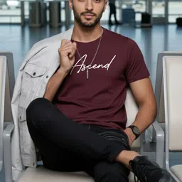 Moda Rapido Men Typography Printed 100% Cotton Machine Wash T-shirt image 5