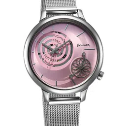 Sonata Women Brass Dial & Stainless Steel Straps Analogue Watch 8190SM01-picture-16